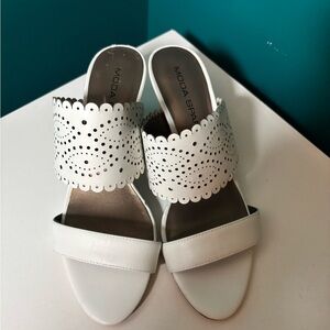 Moda Spana White Women's Heeled Sandals